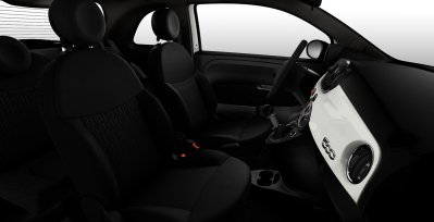 Fiat 500 1.0 Hybrid interior perfil negro