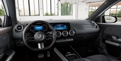 Mercedes-Benz GLA 250e amg line night blanco interior delantera
