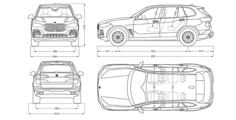 BMW X5 Xdrive45e dibujo
