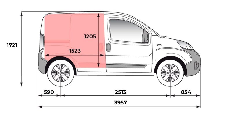 Fiat Fiorino Combi SX N1 1.3 - 95 CV (manual) exterior perfil dimensiones