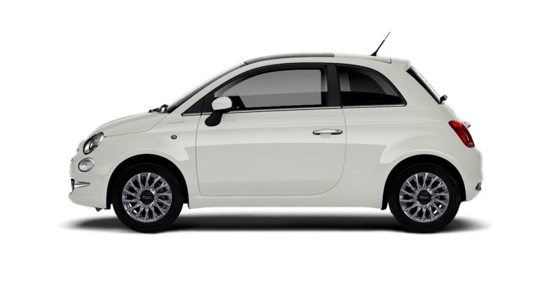 FIAT 500 Dolcevita 1.0 52KW (70 CV) Híbrido blanco exterior perfil