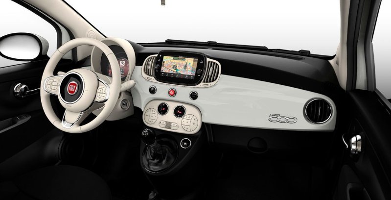 FIAT 500 Dolcevita 1.0 52KW (70 CV) Híbrido blanco interior delantera